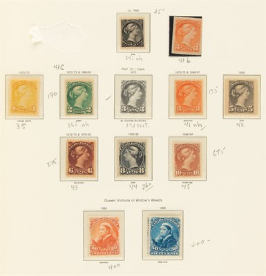 Lot 3183 - Canada 1870 to 1897 Issues Unused Selection of...