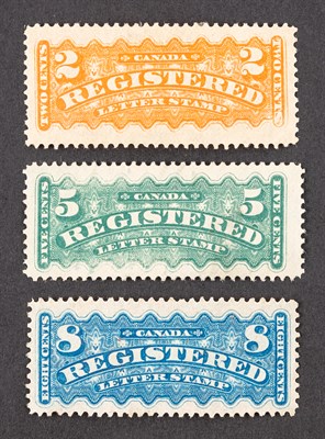 Lot 3204 - Canada 1875-88 Registration Issues Scott F1-F3...