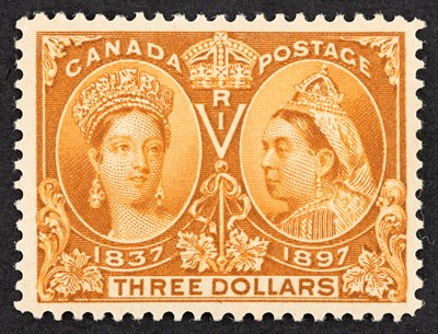 Lot 3188 - Canada 1897 Jubilee $3 Yellow Bistre Scott 63...
