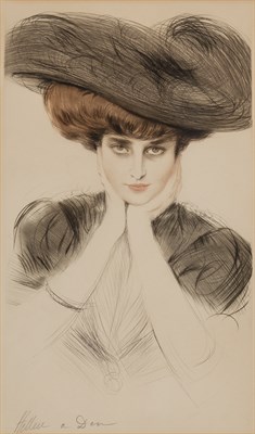 Lot 84 - Paul César Helleu (1859-1927) FEMME AU CHAPEAU,...