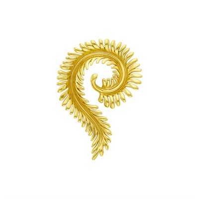 Lot 4 - Tiffany & Co., Schlumberger Gold Feather Clip-Brooch