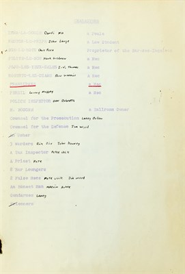Lot 2090 - IRMA LE DOUCE Original Broadway Script with...