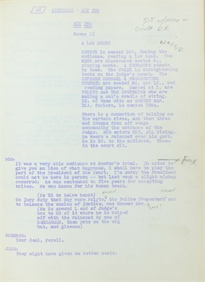 Lot 2090 - IRMA LE DOUCE Original Broadway Script with...