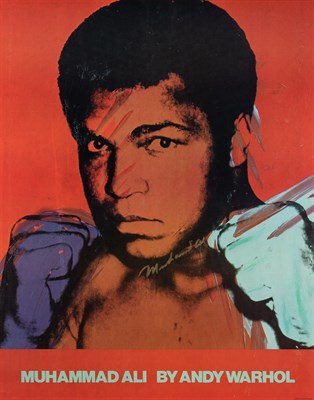 Lot 259 - Andy Warhol Muhammad Ali poster signed by Ali....