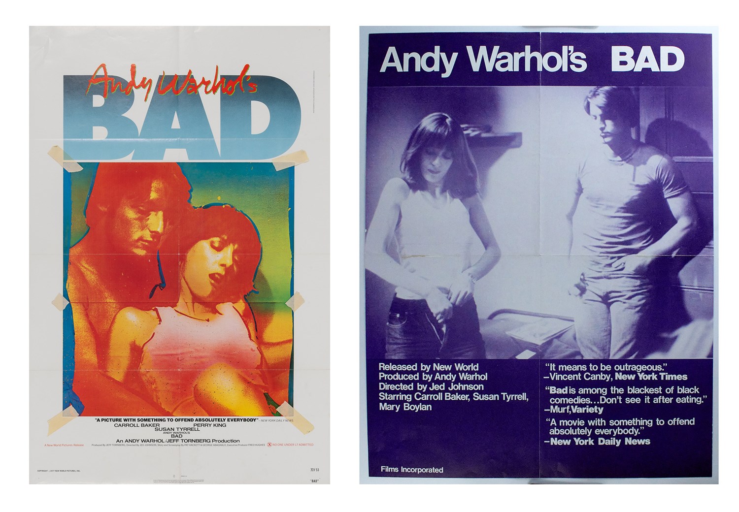 Lot 258 - Andy Warhol Two posters from Andy Warhol's Bad....