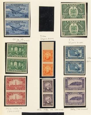 Lot 3198 - Canada 1927 Imperforate Pairs Scott 141a-145a,...