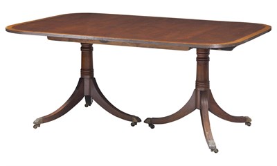 Lot 216 - George III Style Double Pedestal Dining Table...