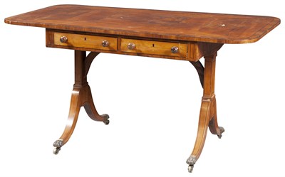 Lot 301 - Regency Satinwood and Yewwood Sofa Table 19th...