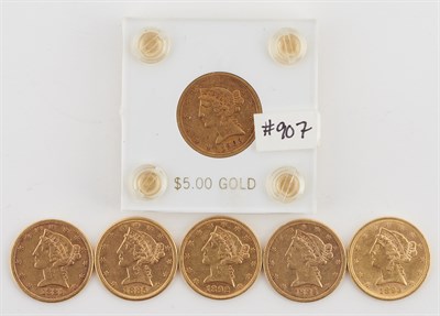 Lot 3016 - United States $5 Liberty Head Group Lot of six...
