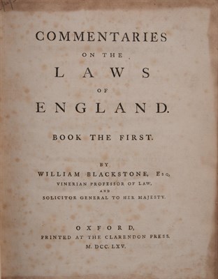 Lot 106 - BLACKSTONE, WILLIAM Commentaries on the Laws...