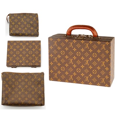 Lot 2358 - Two Louis Vuitton Monogram Canvas Jewelry Cases and Cosmetic Pouches