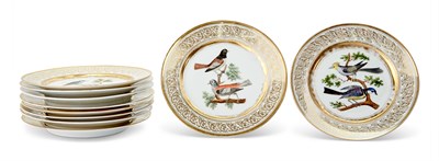 Lot 1151 - Set of Ten Paris Porcelain Bird Decorated...