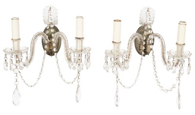 Lot 250 - Set of Four George III Style Glass and Metal...
