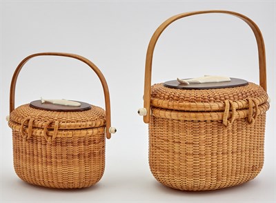 Lot 1272 - Two Lidded Lightship Basket Purses Paul...