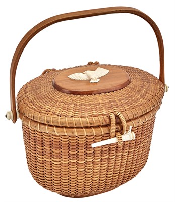 Lot 1273 - Lidded Lightship Basket Purse Michael Kane,...