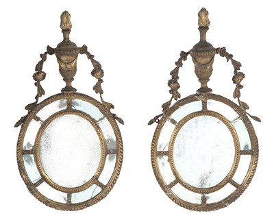 Lot 1230 - Pair of George III Style Giltwood Border Glass...