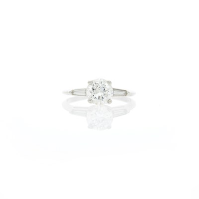 Lot 1057 - Platinum and Diamond Ring