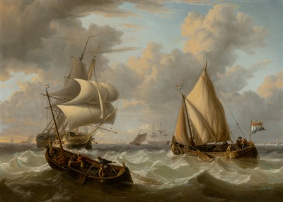 Lot 45 - Charles Martin Powell British, 1775-1824 Ships...