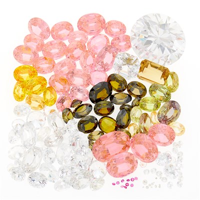 Lot 1303 - Group of Unmounted Simulated Stones and Unmounted Diamonds