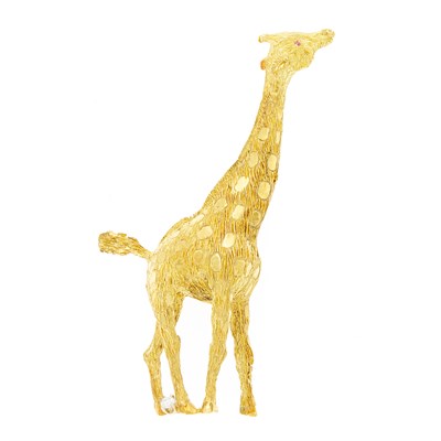 Lot 1137 - Gold and Diamond Giraffe Brooch