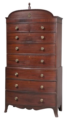 Lot 317 - Regency Inlaid Mahogany Chest on Chest Height...