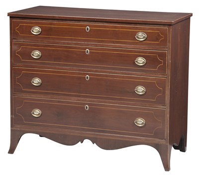 Lot 287 - Federal Line Inlaid Mahogany Chest of Drawers...