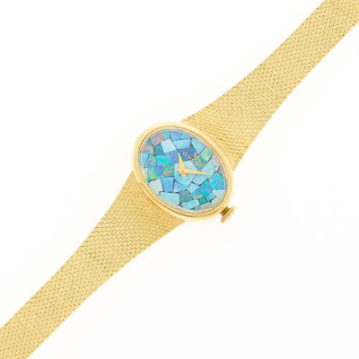 Lot 1011 - Omega Gold and Opal Wristwatch