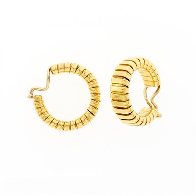 Lot 1044 - Pair of Gold Tubogas Earclips