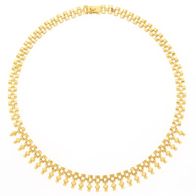 Lot 1161 - Gold Fringe Necklace