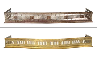 Lot 319 - Two Regency Style Brass Fire Fenders Height of...