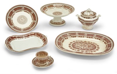 Lot 131 - Continental Brown Transfer-Decorated...