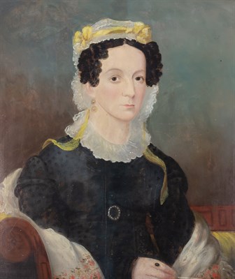 Lot 5 - American School 19th century Portrait of a...