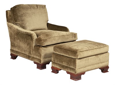 Lot 307 - Upholstered Club Chair and Ottoman Height of...