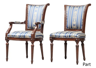 Lot 175 - Set of Eight Empire Style Upholstered Stained...