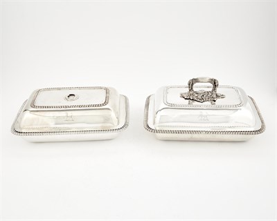 Lot 204 - Pair of William IV Sterling Silver Covered Entrée Dishes