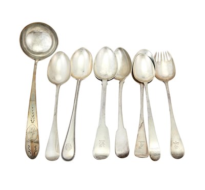 Lot 216 - Group of Eight English Sterling Silver Stuffing Spoons