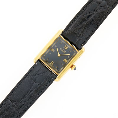 Lot 1042 - Must de Cartier Vermeil 'Tank' Wristwatch