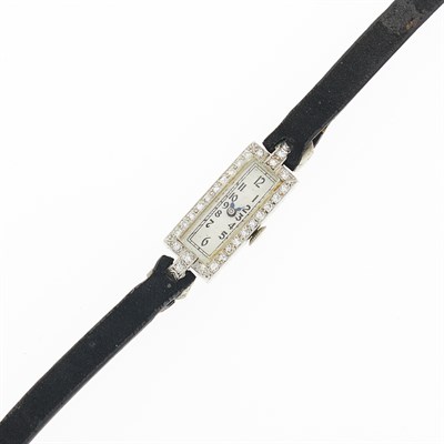 Lot 1170 - Platinum and Diamond Wristwatch