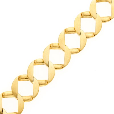 Lot 1133 - Gold Curb Link Bracelet