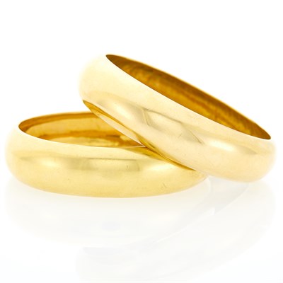 Lot 1268 - Two Gold Bangle Bracelets