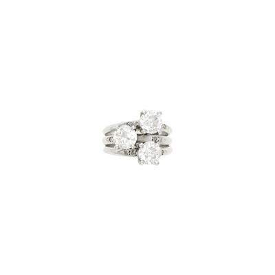 Lot 43 - Platinum and Diamond Triple Band Ring
