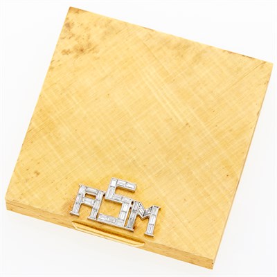 Lot 1298 - Gold and Diamond Compact