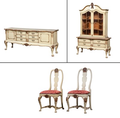 Lot 170 - Partial Suite of Gustavian Style Painted...
