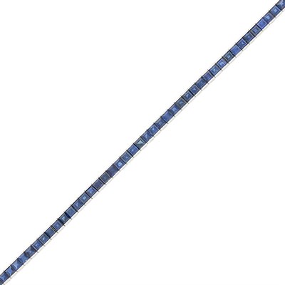 Lot 69 - Platinum and Sapphire Straightline Bracelet