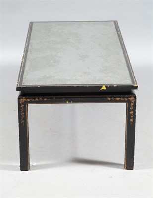 Lot 321 - Black and Gold Chinoiserie Decorated Mirror...