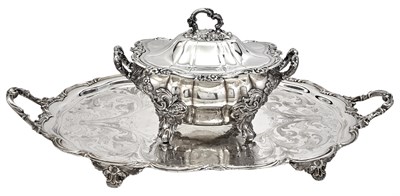 Lot 147 - Sheffield Plate Soup Tureen and Two Handled...