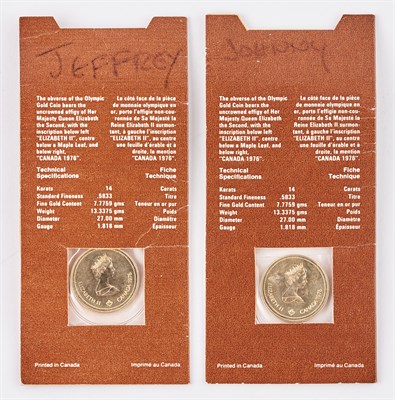 Lot 3039 - Canada 1976 Olympic Gold Issue Two $100...