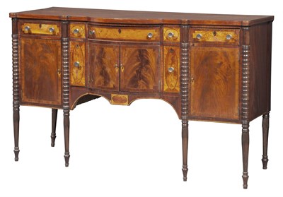 Lot 246 - Federal Inlaid Mahogany and Flame Birch Sideboard