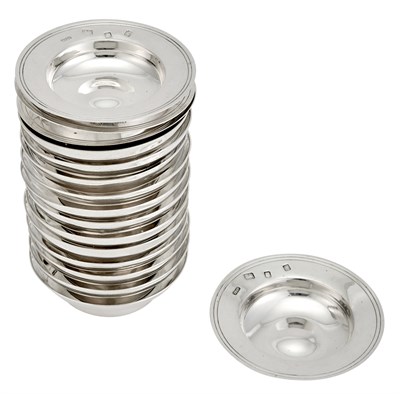 Lot 214 - Set of Twelve Mexican Sterling Silver Nut...