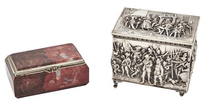 Lot 154 - German Silver Table Tobacco Box and a...